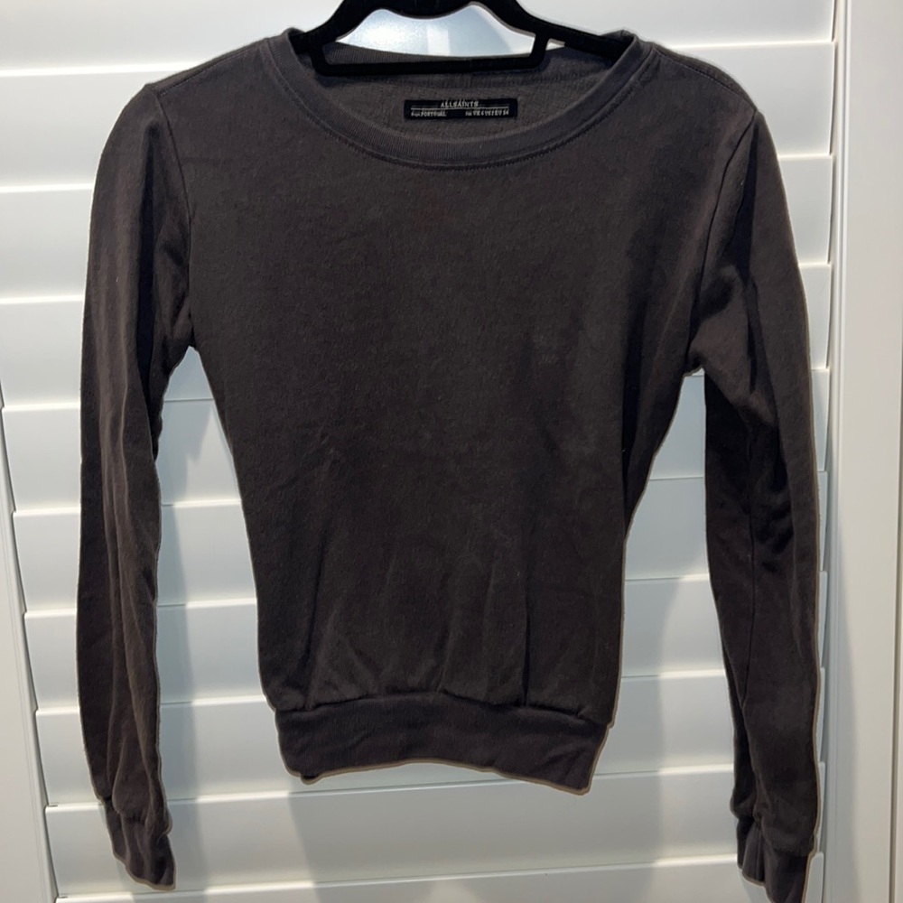 All Saints Dark Gray Crew Neck